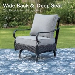 Phi Villa 7-Seater Wicker & Steel Outdoor Conversation Sofa Sets With Loveseat -Phi Villa Phi Villa Wicker And Steel patio Conversation Sofa03 acd00ff6 10e5 475e b258 1fb17ae50dba