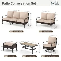 Phi Villa 9-Seater Wicker & Steel Outdoor Conversation Sofa Sets With Loveseat 30 Phi Villa 9-Seater Wicker & Steel Outdoor Conversation Sofa Sets With Loveseat -Phi Villa Phi Villa Wicker And Steel patio Conversation Sofa04 b7cae73c 5312 4648 8380 e62c19d01d74