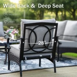Phi Villa 7-Seater Wicker & Steel Outdoor Conversation Sofa Sets With Loveseat -Phi Villa Phi Villa Wicker And Steel patio Conversation Sofa05 65843d45 8e23 409a bdbc a701a9b63a7e