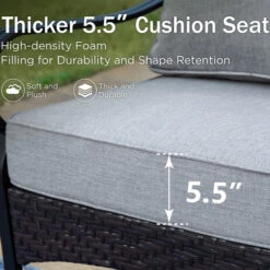 Phi Villa 7-Seater Wicker & Steel Outdoor Conversation Sofa Sets With Loveseat -Phi Villa Phi Villa Wicker And Steel patio Conversation Sofa06 04bd5eef 7e98 4bf1 8161 5ff6359a1f77 1