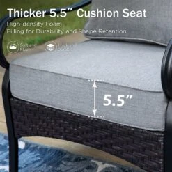 Phi Villa 7-Seater Wicker & Steel Outdoor Conversation Sofa Sets With Loveseat -Phi Villa Phi Villa Wicker And Steel patio Conversation Sofa06 a8dbca86 024d 4148 ad80 75af3f866280