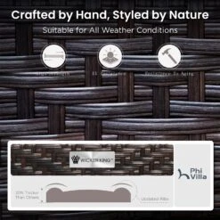 Phi Villa 5-Seater Outdoor Steel & Rattan Sofa Set With Coffee Table -Phi Villa Phi Villa Wicker And Steel patio Conversation Sofa07 54f8f7d0 953e 4c80 810d 89fab8d42ff8 1