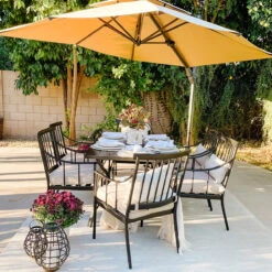 PHI VILLA Steel Fixed Patio Outdoor Dining Chairs Set -Phi Villa Photo Nov 04 2024 4 20 02 PM