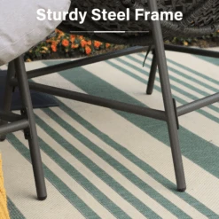 Phi Villa 2-Piece Rattan Papasan Lounge Chair With Thick Cushions -Phi Villa QQ 20230713135336