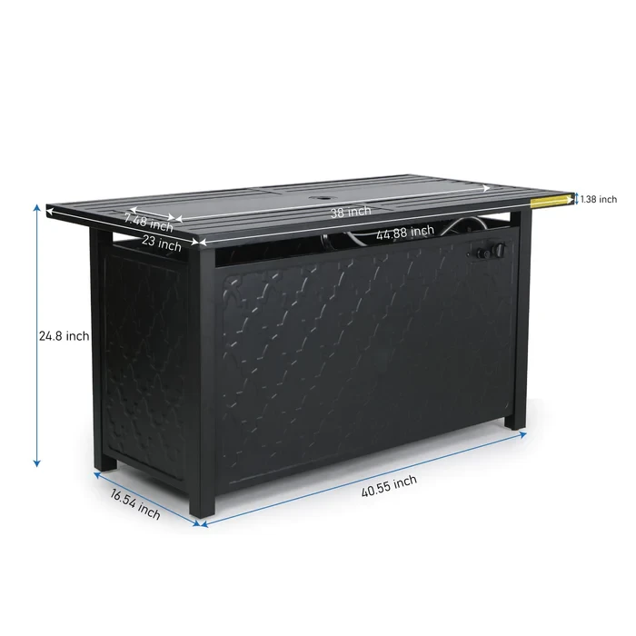 Phi Villa 7-Seater Patio Steel Conversation Sofa Set With Rectangle Fire Pit Table 22 Phi Villa 7-Seater Patio Steel Conversation Sofa Set With Rectangle Fire Pit Table - Image 20