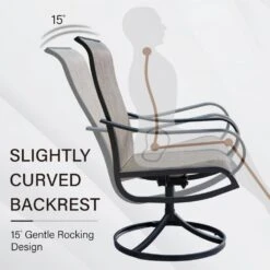 Phi Villa 5-Piece Outdoor Dining Set With Round Table & Textilene Swivel Chairs 27 Phi Villa 5-Piece Outdoor Dining Set With Round Table & Textilene Swivel Chairs -Phi Villa Swivel 2 Piece Patio Dining Chair for Porch Deck Backyard with Black Frame PHI VILLA.3 6a5b6a33 a283 406e 83bd 66e03e345172