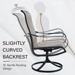 7-Piece Patio Dining Set With Textilene Swivel Chairs For Garden,Deck PHI VILLA -Phi Villa Swivel2 PiecePatioDiningChairforPorch Deck BackyardwithwithBlackFrame PHIVILLA.3 9b43bcca 23c9 4e24 8836 ec14974f5e3b