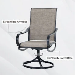 PHI VILLA 7-Piece Patio Dining Set Textilene Swivel Chairs & Steel Rectangle Table -Phi Villa Swivel2 PiecePatioDiningChairforPorch Deck BackyardwithwithBlackFrame PHIVILLA.4 1cfb5aad a54e 4619 8d0a 5847d16cc5d5 1