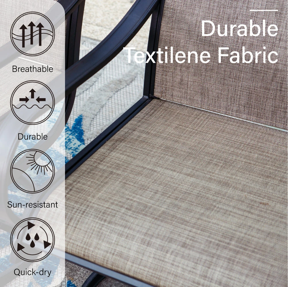 7-Piece Patio Dining Set With Enlarged Table & Textilene Swivel Chairs For Garden,Deck Phi Villa 8 7-Piece Patio Dining Set With Enlarged Table & Textilene Swivel Chairs For Garden,Deck Phi Villa - Image 6