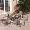 5/7-Piece Patio Dining Set With Patterned Round Table & Stylish Rattan Rope Chairs-Phi Villa -Phi Villa TC7 409B 471