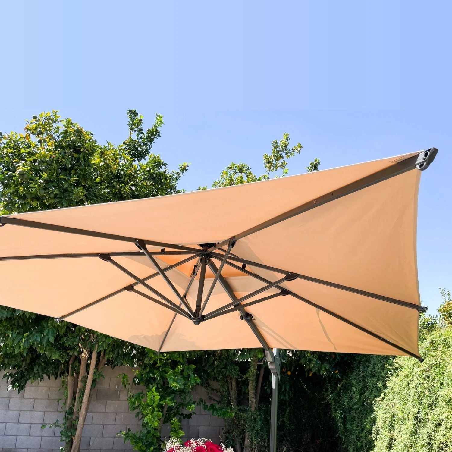 PHI VILLA 10ft Patio Square Umbrella Outdoor Offset Umbrella 14 PHI VILLA 10ft Patio Square Umbrella Outdoor Offset Umbrella - Image 12