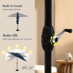 PHI VILLA 10ft 3 Tier Auto-tilt Patio Umbrella Outdoor Double Vented Umbrella -Phi Villa auto tiltpatioumbrella 1ce82536 d94a 4689 a7c7 ec8efc832912
