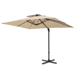PHI VILLA 10ft Outdoor Patio Automatic Hydraulic Cantilever Parasols Umbrella 28 PHI VILLA 10ft Outdoor Patio Automatic Hydraulic Cantilever Parasols Umbrella -Phi Villa automatic hydraulic cantilever umbrella 360 degree outdoor patio parasols umbrellas beige 5