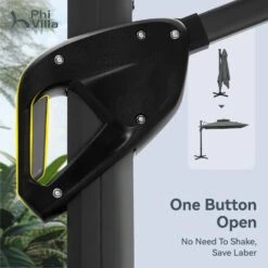 PHI VILLA 10ft Outdoor Patio Automatic Hydraulic Cantilever Parasols Umbrella 34 PHI VILLA 10ft Outdoor Patio Automatic Hydraulic Cantilever Parasols Umbrella -Phi Villa automatic hydraulic cantilever umbrella 360 degree outdoor patio parasols umbrellas gray 4