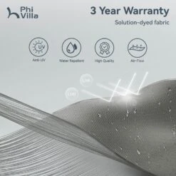 PHI VILLA 10ft Outdoor Patio Automatic Hydraulic Cantilever Parasols Umbrella 33 PHI VILLA 10ft Outdoor Patio Automatic Hydraulic Cantilever Parasols Umbrella -Phi Villa automatic hydraulic cantilever umbrella 360 degree outdoor patio parasols umbrellas gray 8