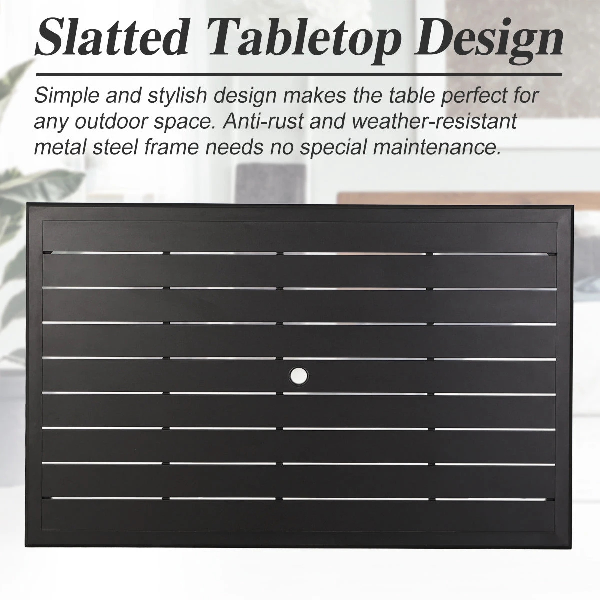 Phi Villa 60'' Outdoor Metal Dining Table With Cylindrical Legs 8 Phi Villa 60'' Outdoor Metal Dining Table With Cylindrical Legs - Image 6