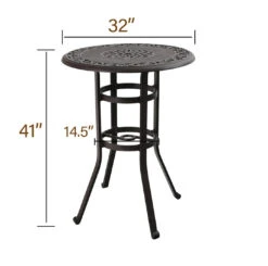 PHI VILLA Cast Aluminum Outdoor Pub Height Bar Table -Phi Villa bartablesize 917852f1 4b92 4dfa a1e1 f111ef87f700