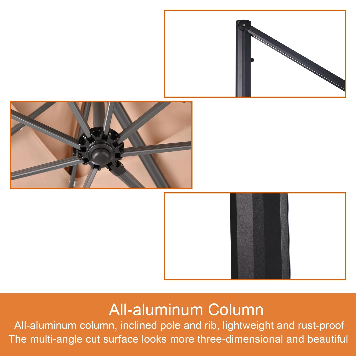 PHI VILLA 10ft Patio Square Umbrella Outdoor Offset Umbrella 12 PHI VILLA 10ft Patio Square Umbrella Outdoor Offset Umbrella - Image 10