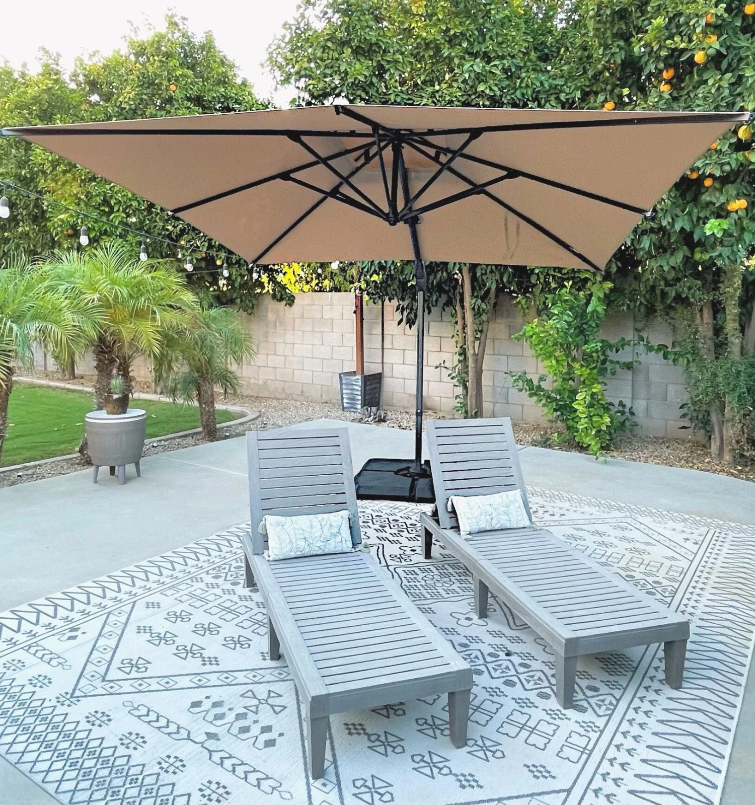 PHI VILLA 10ft Patio Square Umbrella Outdoor Offset Umbrella 4 PHI VILLA 10ft Patio Square Umbrella Outdoor Offset Umbrella - Image 2