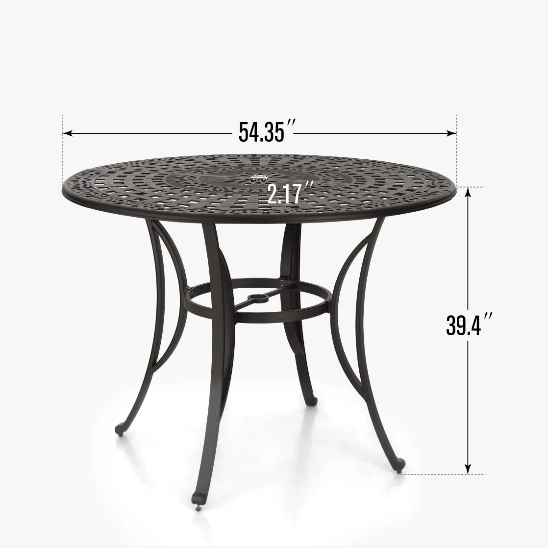 Phi Villa Cast Aluminum Enlarged Round High Pub Table 6 Phi Villa Cast Aluminum Enlarged Round High Pub Table - Image 4