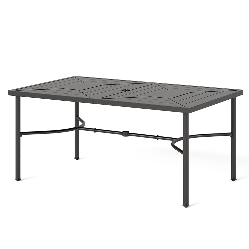 Phi Villa Patterned Outdoor Metal Rectangle Dining Table 4 Phi Villa Patterned Outdoor Metal Rectangle Dining Table - Image 2