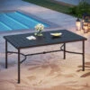 Phi Villa Patterned Outdoor Metal Rectangle Dining Table -Phi Villa enlarged outdoor dining table with pattern b2e55794 0bcf 4293 8c40 798c411e04b1