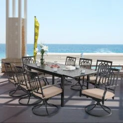 PHI VILLA 7-piece/ 9-piece Outdoor Patio Dining Sets Adjustable Patio Table And Cushioned Swivel Chairs 38 PHI VILLA 7-piece/ 9-piece Outdoor Patio Dining Sets Adjustable Patio Table And Cushioned Swivel Chairs -Phi Villa heng yin LFs6HSuK0wM unsplash