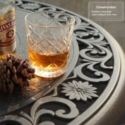 PHI VILLA 32" Cast Aluminum Round Outdoor Bar Table -Phi Villa highquality