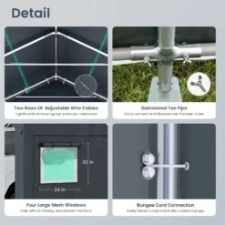 PHI VILLA Outdoor Portable Storage Carport For Motorcycle, Firewood, Garden Tools -Phi Villa outdoor gazebo