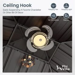 PHI VILLA 14' X 20'Outdoor Hardtop Gazebo With Galvanized Steel Roof And Mosquito Net -Phi Villa phi villa 10 x 12 outdoor hardtop gazebo07 97adbe15 c8f9 4ad5 a3b9 5235f0a7a672