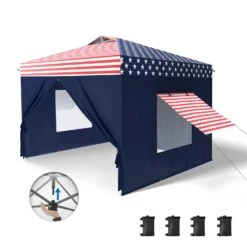 Phi Villa 10’ X 10’ Pop Up Canopy Tent With Sidewall 4 In 1 Outdoor Patio Gazebo -Phi Villa phi villa 10 x10 pop up canopy tent09