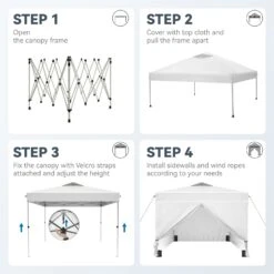 Phi Villa 10’ X 10’ Pop Up Canopy Tent With Sidewall 4 In 1 Outdoor Patio Gazebo -Phi Villa phi villa 10 x10 pop up canopy tent21