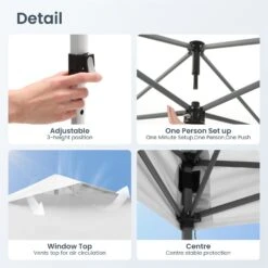 Phi Villa 10’ X 10’ Pop Up Canopy Tent With Sidewall 4 In 1 Outdoor Patio Gazebo -Phi Villa phi villa 10 x10 pop up canopy tent23
