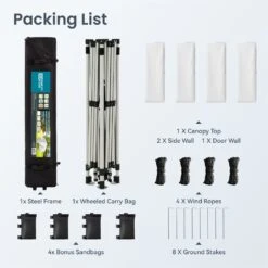 Phi Villa 10’ X 10’ Pop Up Canopy Tent With Sidewall 4 In 1 Outdoor Patio Gazebo -Phi Villa phi villa 10 x10 pop up canopy tent25