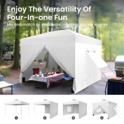 Phi Villa 10’ X 10’ Pop Up Canopy Tent With Sidewall 4 In 1 Outdoor Patio Gazebo -Phi Villa phi villa 10 x10 pop up canopy tent26
