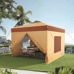 Phi Villa 10’ X 10’ Pop Up Canopy Tent With Sidewall 4 In 1 Outdoor Patio Gazebo -Phi Villa phi villa 10 x10 pop up canopy tent28