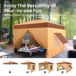 Phi Villa 10’ X 10’ Pop Up Canopy Tent With Sidewall 4 In 1 Outdoor Patio Gazebo -Phi Villa phi villa 10 x10 pop up canopy tent35