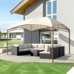 PHI VILLA 10’x13’ Patio Curved Gazebo Outdoor Arc Top Canopy