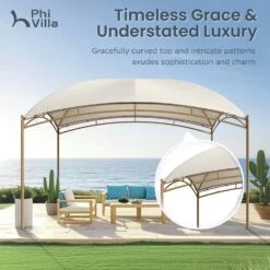 PHI VILLA 10’x13’ Patio Curved Gazebo Outdoor Arc Top Canopy -Phi Villa phi villa 10 x13 patio curved gazebo outdoor arc top canopy3