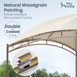 PHI VILLA 10’x13’ Patio Curved Gazebo Outdoor Arc Top Canopy -Phi Villa phi villa 10 x13 patio curved gazebo outdoor arc top canopy4