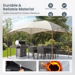 PHI VILLA 10’x13’ Patio Curved Gazebo Outdoor Arc Top Canopy -Phi Villa phi villa 10 x13 patio curved gazebo outdoor arc top canopy5