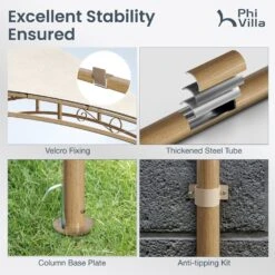 PHI VILLA 10’x13’ Patio Curved Gazebo Outdoor Arc Top Canopy -Phi Villa phi villa 10 x13 patio curved gazebo outdoor arc top canopy7