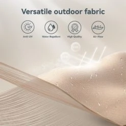 PHI VILLA 10ft 3 Tier Auto-tilt Patio Vented Umbrella With LED Lights -Phi Villa phi villa 10ft 3 tier auto tilt patio led umbrella02