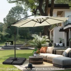 PHI VILLA 10ft Banana Parasol Umbrella Outdoor Offset Umbrella -Phi Villa phi villa 10ft banana parasol umbrella outdoor offset umbrella