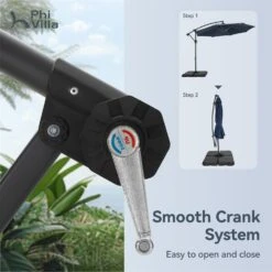 PHI VILLA 10ft Banana Parasol Umbrella Outdoor Offset Umbrella -Phi Villa phi villa 10ft banana parasol umbrella outdoor offset umbrella 4 33384167 715c 45a5 b7be d1b7c140c41e