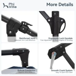 PHI VILLA 10ft Banana Parasol Umbrella Outdoor Offset Umbrella -Phi Villa phi villa 10ft banana parasol umbrella outdoor offset umbrella 8 e9ec87c5 ca85 4840 bd4f c713ee190408