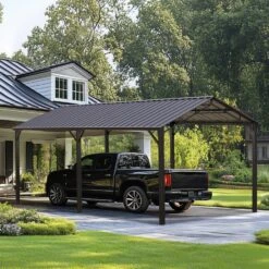 PHI VILLA 10x20ft Metal Carport With Heavy Duty Galvanized Gable Roof