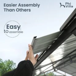 PHI VILLA 10x20ft Metal Carport With Heavy Duty Galvanized Gable Roof -Phi Villa phi villa 10x20ft multi use carport for car storage with heavy duty galvanized steel roof frame3