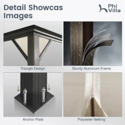 PHI VILLA 14' X 20'Outdoor Hardtop Gazebo With Galvanized Steel Roof And Mosquito Net -Phi Villa phi villa 12 x 18 outdoor hardtop gazebo0106