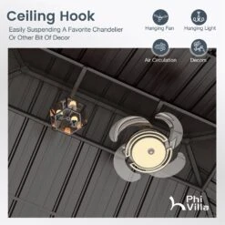 PHI VILLA 14' X 20'Outdoor Hardtop Gazebo With Galvanized Steel Roof And Mosquito Net -Phi Villa phi villa 12 x 18 outdoor hardtop gazebo0107